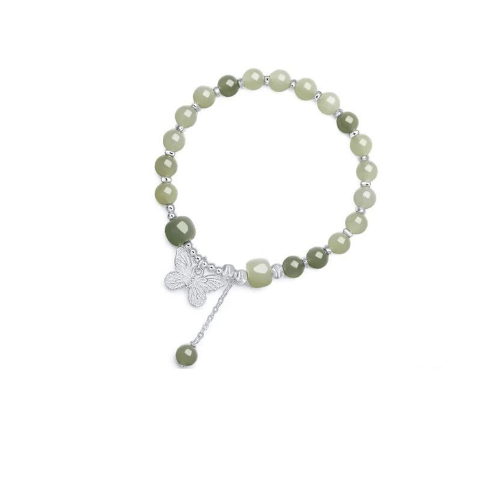 [중국 직배송] 주유복 허톈 옥팔찌 (리본 펜던트 포함), 여자친구를 위한 달콤한 발렌타인데이 선물, 17cm*1개