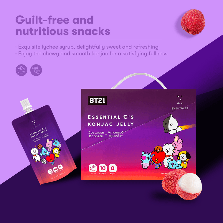 EVERYDAZE with BT21: Essential C’s Konjac Jelly – Lychee, 10pcs 11