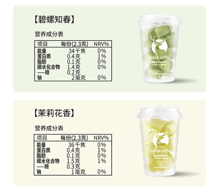 【中国直邮】 瑞幸咖啡 100%阿拉比卡咖啡豆 FD冻干科技速溶咖啡 桂花龙井风味 醇厚甘鲜 18颗/盒