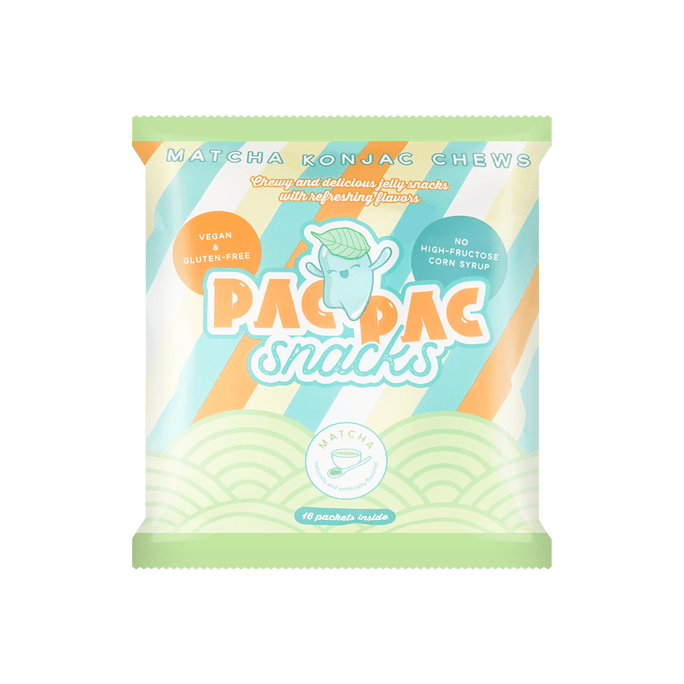 PacPac Snacks 低糖0脂蒟蒻果冻 抹茶味 280g