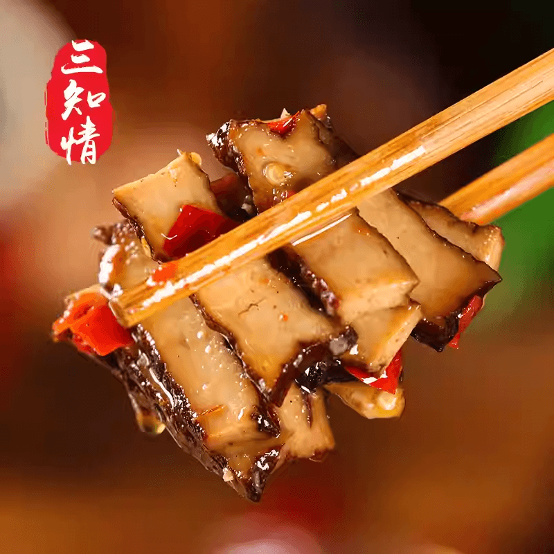 【中国直邮】 三知情 香辣香干下饭菜开胃菜湖南特产香干豆腐咸菜瓶装豆干280克*1罐