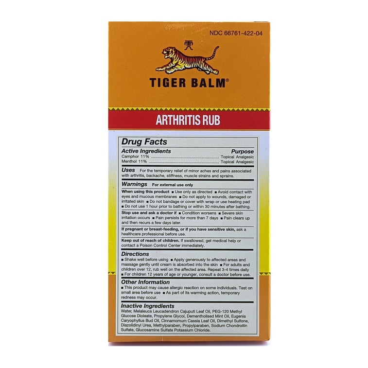 タイガーバーム シンガポール - タイガーバーム 関節炎マッサージクリーム - 関節炎に伴う関節痛や膝の痛みを和らげます (113ml) 4