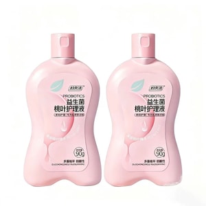 Probiotic Peach Leaf Feminine Wash 90ml * 2 bottles - Antibacterial cleansing solution for women's intimate areas, daily hygiene wash.