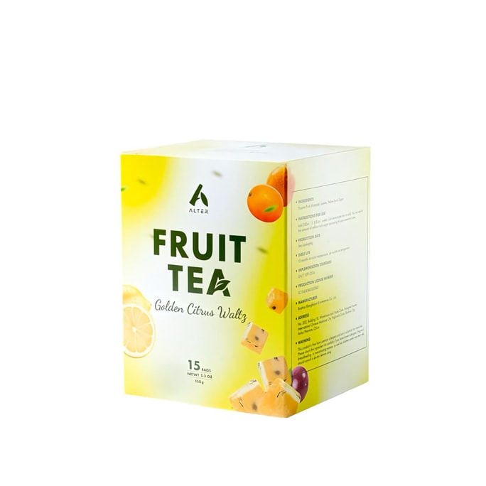Passion Fruit & Kumquat Fruit Tea 15 packs/box+24oz Glasses Tumbler*2 Set
