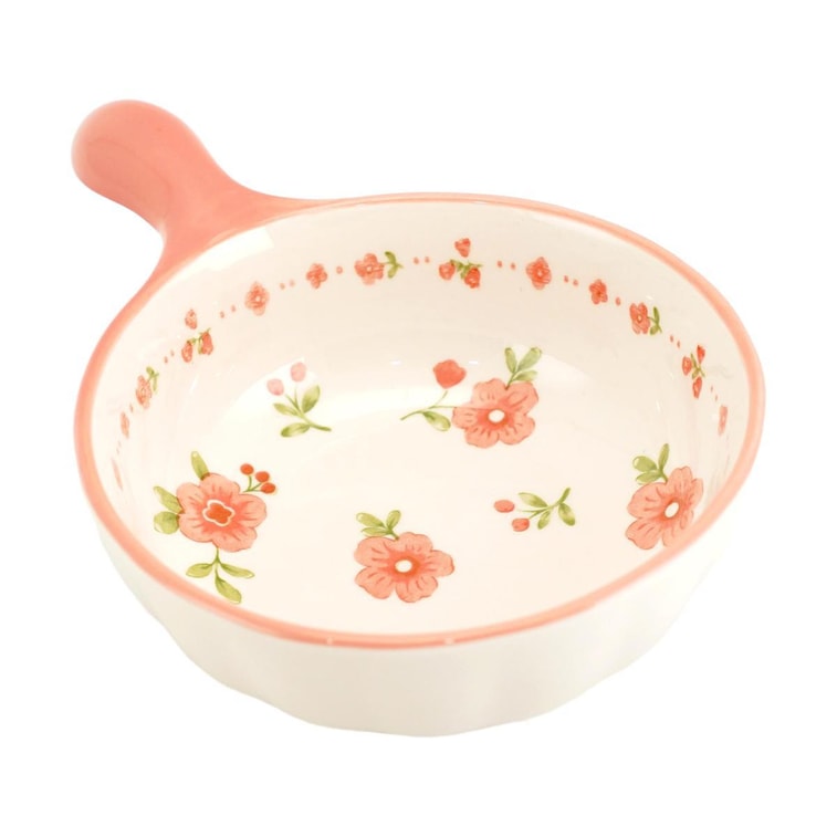 6 - Inch Bowl with Lotus - shaped Handle, from Red Glaze Peach Blossom Theme Tableware Series,8.7*6*2.2in 7