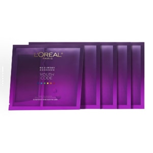 【香港直邮】 法国 巴黎欧莱雅 【黑精华鲜注面膜5片】 青春密码肌能精华|弹嫩透亮水光肌|敏感肌可用|33g高浓度精华液|二裂酵母修护