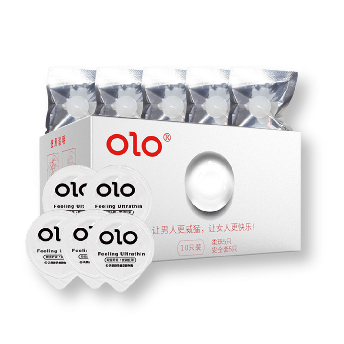OLO 【增長體驗】增長柔珠避孕套 SPA珠顆粒 G點玻尿酸超薄 入珠安全套 5+5超值裝 1盒