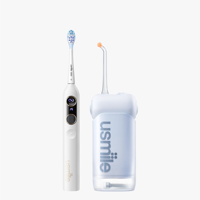 【美国直邮】 USMILE 口腔护理套装 Y10pro白色电动牙刷 1支 + C10蓝色冲牙器 1台
