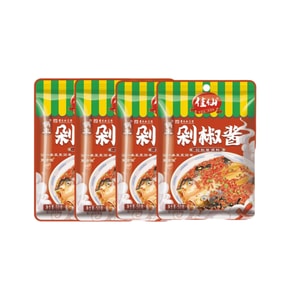 佳仙 锅主剁椒酱剁椒鱼头剁椒皮蛋下饭菜家用剁椒酱料香辣调味料包 50g/袋*4