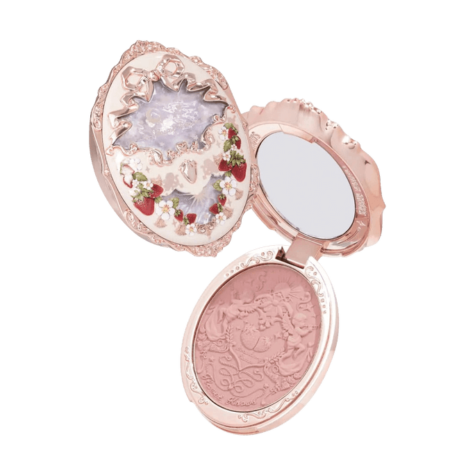 Strawberry Rococo Embossed Blush – Angelic Hymn in Creamy Apricot