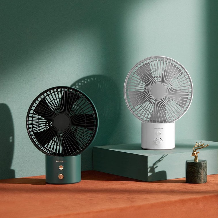 【中国直邮】小米有品卡蛙桌面移动充电摇头风扇 标配 浅云月白 4