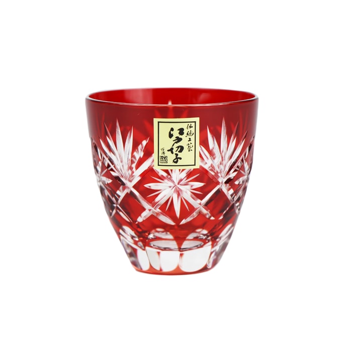 Tajima glass Handmade Sake Glass Collection Hoshi-mon (Red 2.54fl-oz) Made in Japan