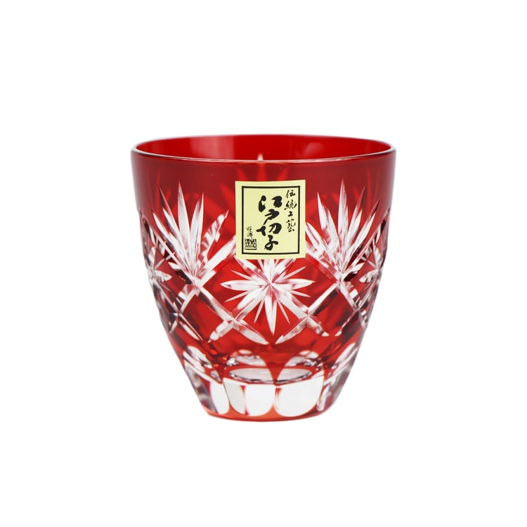 M-1331 中国明染付酒杯　 明末　砂高台 日本田岛玻璃手工清酒杯集合星纹(红色2.54盎司) - 亚米