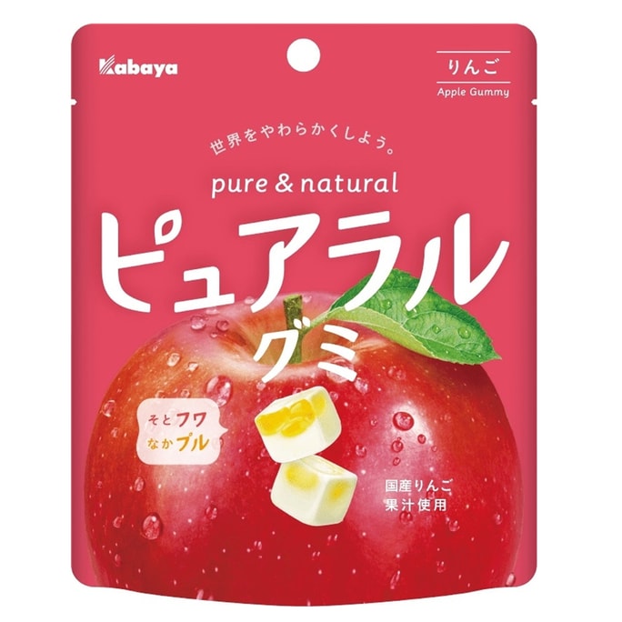 【日本直郵】 日本 夏季限定 KABAYA 軟糖與棉花糖的結合 青森蘋果日本國產果汁夾心軟糖 45g