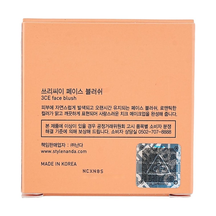 韩国3CE MOOD RECIPE 单色腮红 哑光自然修容 #PEACH SPLASH 杏桃色 5.5g 4