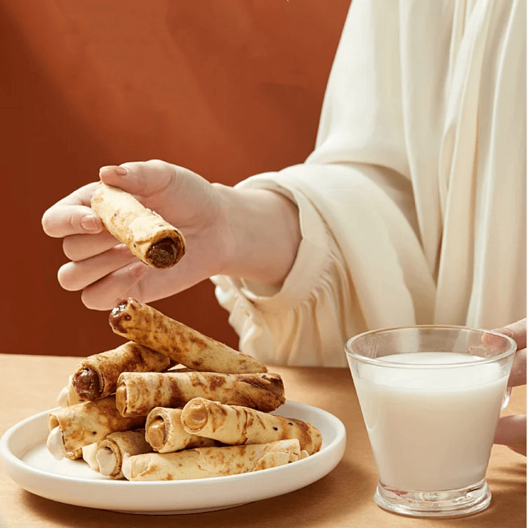 美国 MushroomStorm 【流心蛋卷】榛果巧克力味 120克 酥脆香浓醇滑 本宫饿了同款  外酥内软 3