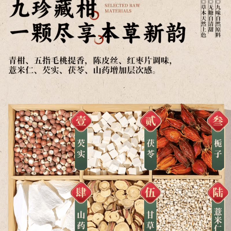 【中国直邮】 禧上花开 青柑五指毛桃薏湿茶130g*1袋