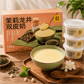 滿記甜品 茉莉龍井雙皮奶 185g*8碗 1.48kg【夏季新品】【茶香奶韻 港式經典】【山姆同款】