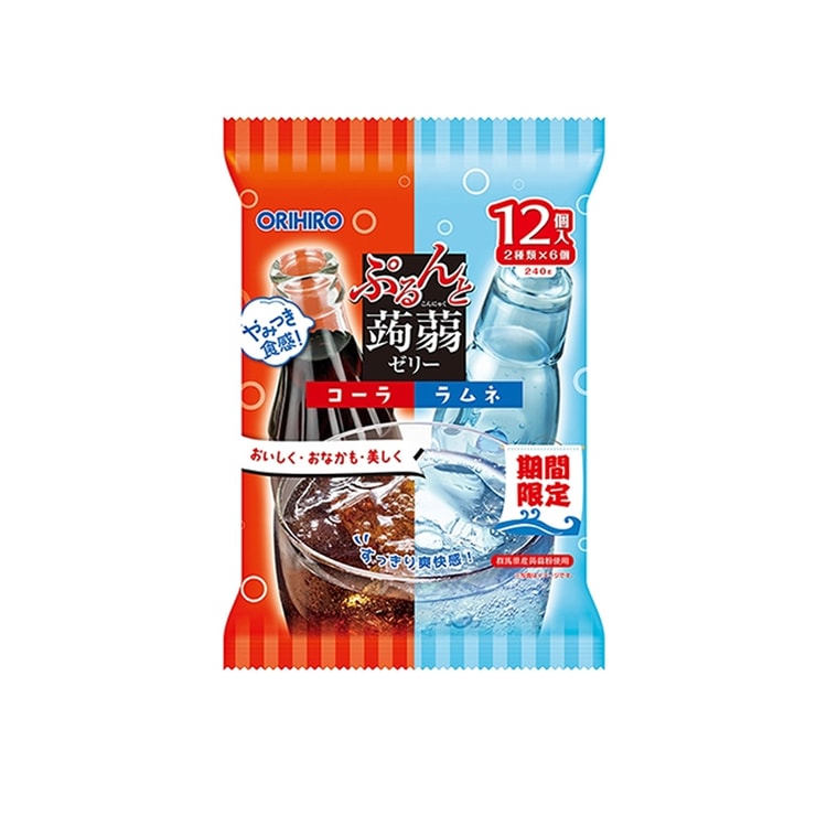 日本直送品】オリヒロ 低カロリー蒟蒻ゼリーコーラ+ラムネ 12個 日本直送品】オリヒロ 低カロリー蒟蒻ゼリーコーラ+ラムネ 12個