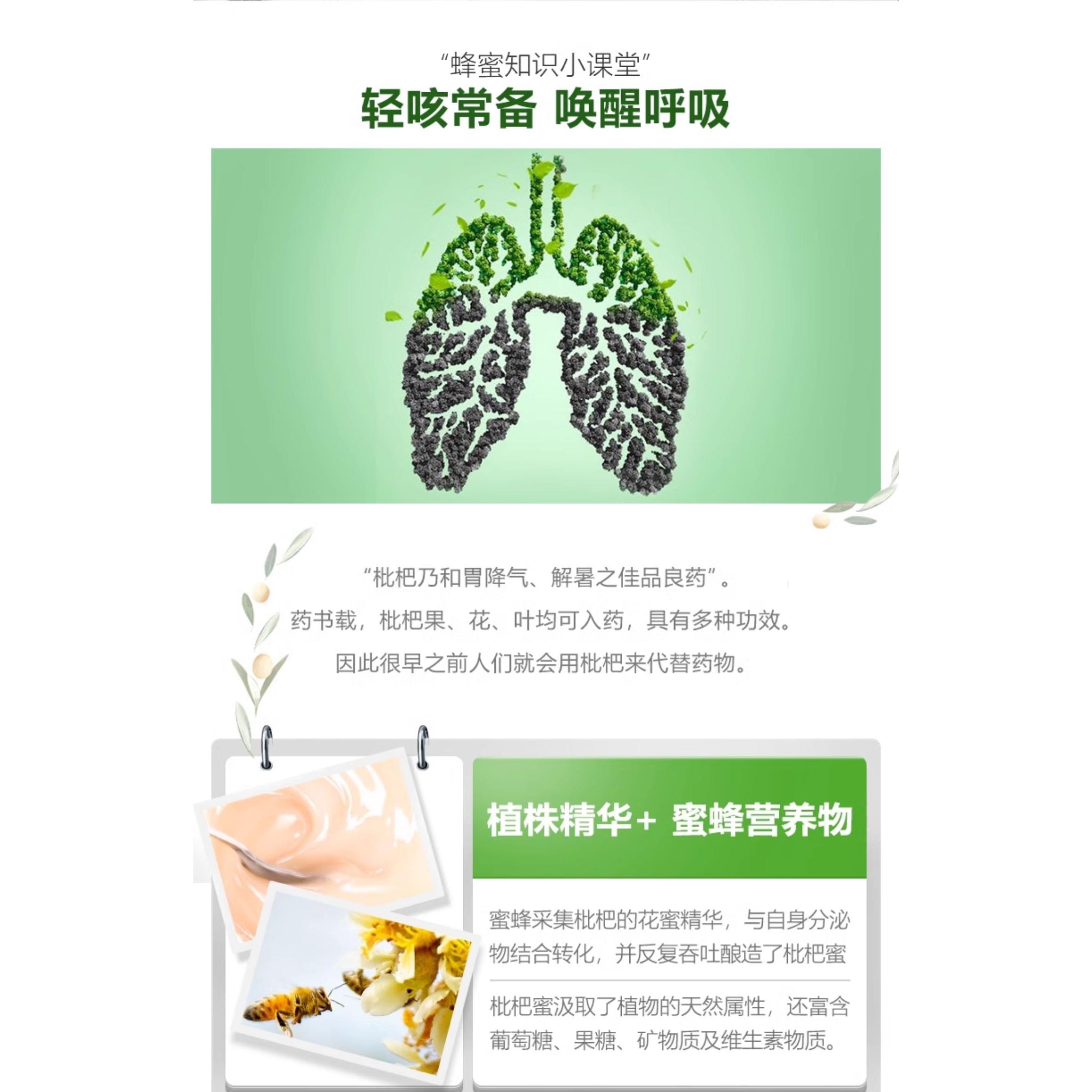 【中國直郵】 九蜂堂 天然野蜜枇杷蜂蜜50g*1瓶