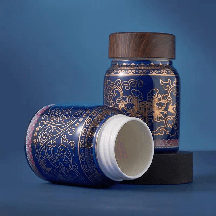 【新品】中国国家博物館　寄付返礼品　海晏河清　中国茶器セット 中国直邮】 中国国家博物馆国家博物馆国家博物馆海晏河清双层陶瓷随行