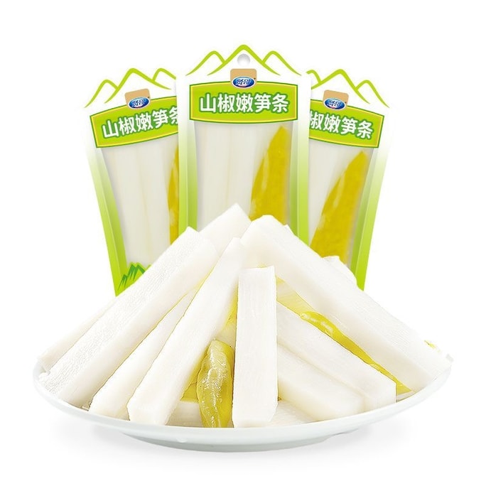 [중국 직송] Xian Ge [매우 맛있고, 시큼하고, 바삭하고, 상쾌한] 절인 고추 죽순, 바삭한 죽순 조각, 사천 절인 고추 맛, 고풍스러운 매운 산 고추 절인 죽순, 간식, 바로 먹을 수 있음, 6*15g, 90g