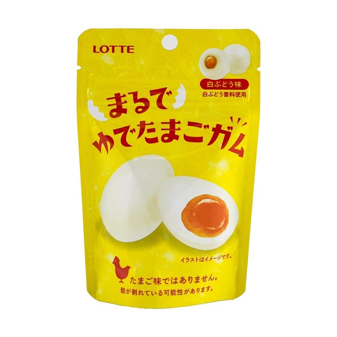 日本LOTTE乐天  鸡蛋造型口香糖 白葡萄味 26g