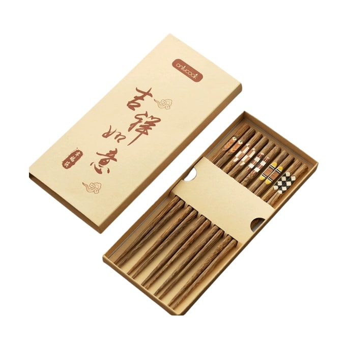 Household chicken wing wood chopsticks family set  Chicken wing wood  5 pairs per set / 1 set total 5 pairs