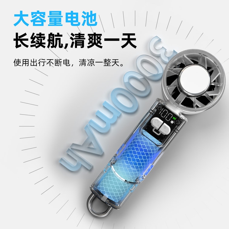 Handheld turbine mini fan for cooling and desktop dual-purpose portable mini wind cannon, standard star blue cooling fan, 1 unit set 4