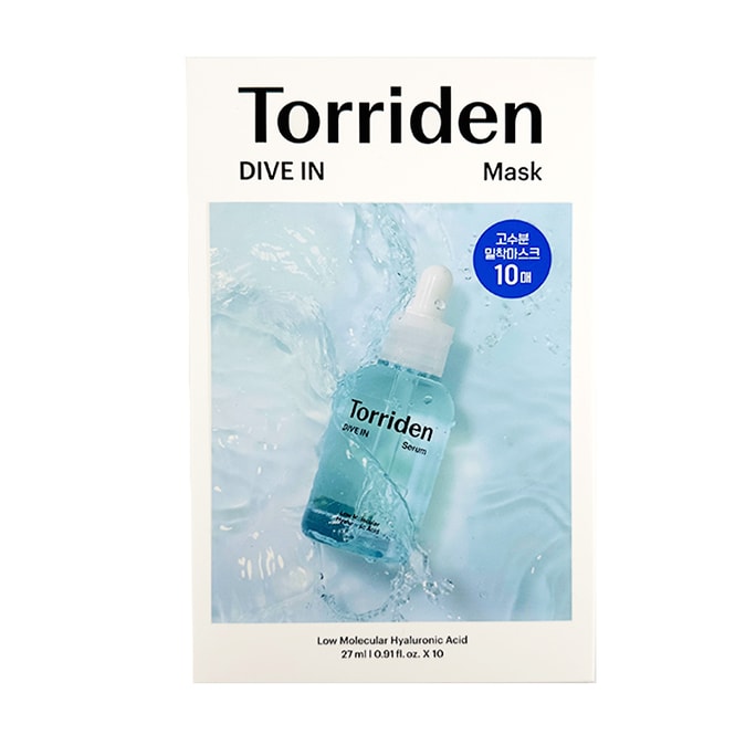 Torriden DIVE IN Low Molecular Hyaluronic Acid Mask 10 Pack
