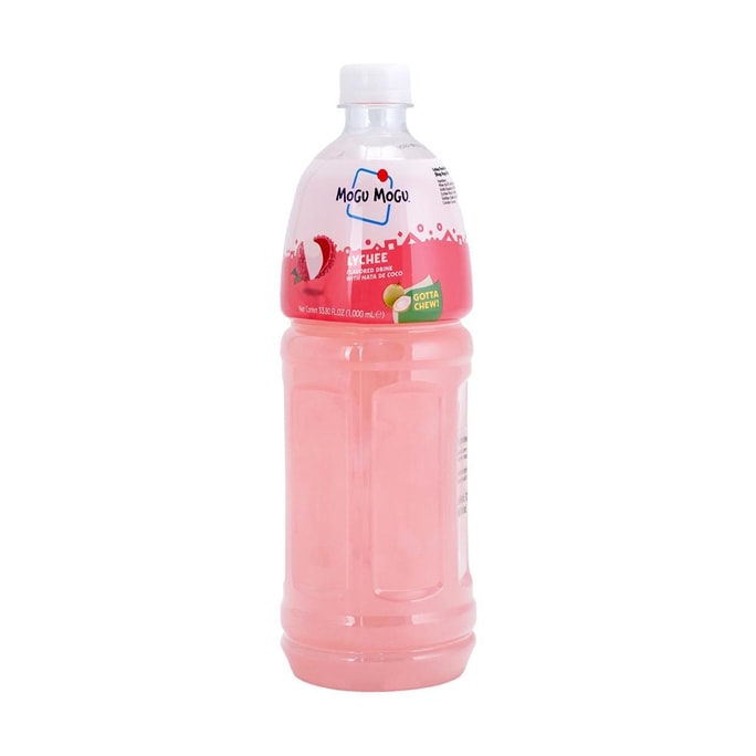 泰国MOGU MOGU 果汁椰果粒饮料 荔枝味 1000ml 【AESPA同款】【泰国经典品牌】【大容量超值装】