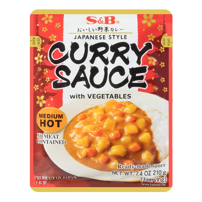 Microwavable Curry Sauce with Vegetables Medium Hot 210g