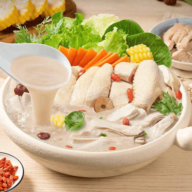 ベジタリアン向け黒胡椒チキン風味スープベース、鍋用スープベース、4.58オンス 6