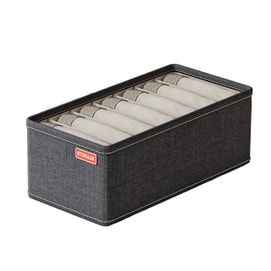 Dormitory Storage Artifact Large Capacity Divided Format Fabric Storage Box Dress Up In Dark Gray Small 7 Compartments