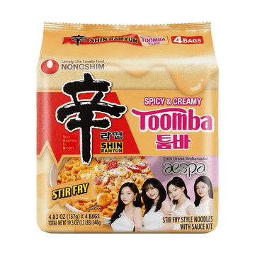 Shin Ramen Toomba Creamy Spicy Flavor 4PK【aespa Collaboration】【K-Pop Limited】【Fan Favorite】