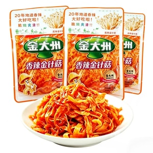 Jin Dazhou Spicy Enoki Mushroom Internet Celebrity Flavor Instant Snack for Mixed Rice 42g*3 Bags