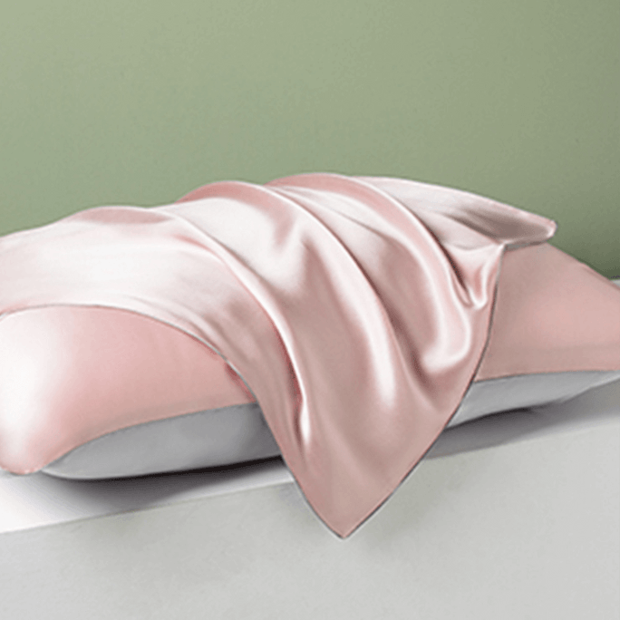 高品質 16 匁 100% ピュア桑シルク枕カバー ピンク 1 個 48x74cm