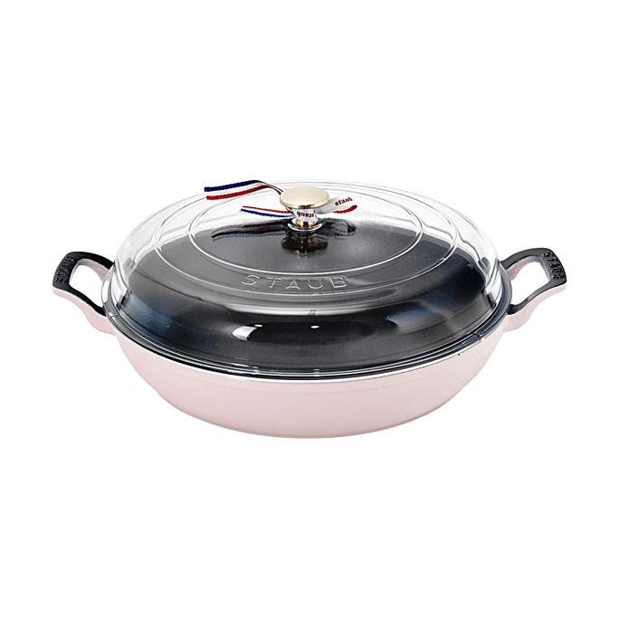 Braiser With Glass Lid, Pink Peony, 3.5 qt