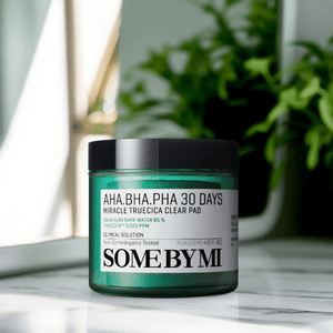 韩国SOME BY MI莎柏蜜 30天奇迹3酸去角质棉片 茶树水杨酸舒缓祛痘控油 去闭口粉刺黑头收敛毛孔贴 125ml 70片 敏感肌可用