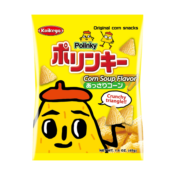日本湖池屋 玉米浓汤口味 香脆角 45g 