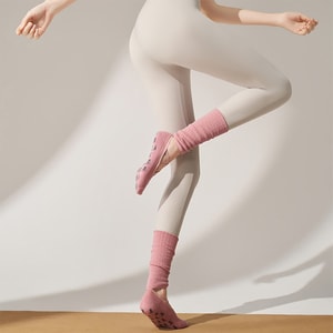 New Cotton Versatile Professional Anti Slip Pilates Long Tube Yoga Socks Soft Mist Powder F