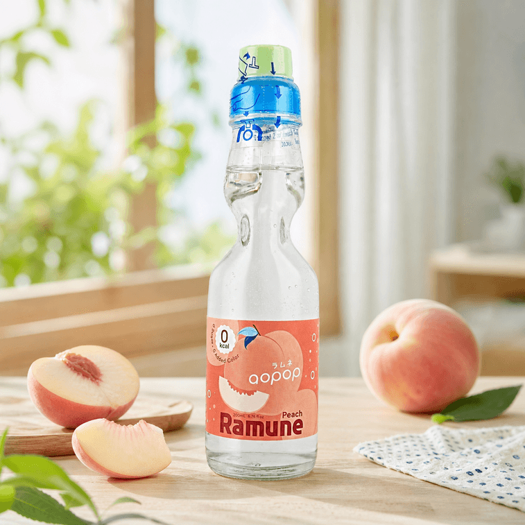 Ramune Marble Soda, Yuzu Flavor+Lychee Flavor+Peach Flavor, 6.76 fl oz*6【3 Flavors 6 Combo Packs】【0 Sugar 0 Fat】 8