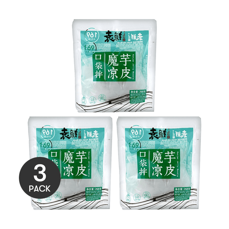 YUANXIAN Konjac Jelly Noodles - Easy & Low Calorie, 9.45 oz*3【3