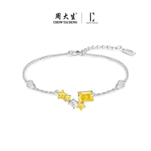 【中国直邮】 周大生 DC蜂蜜气泡水手链纯银S925女生新款轻奢简约设计生日礼物  一条装