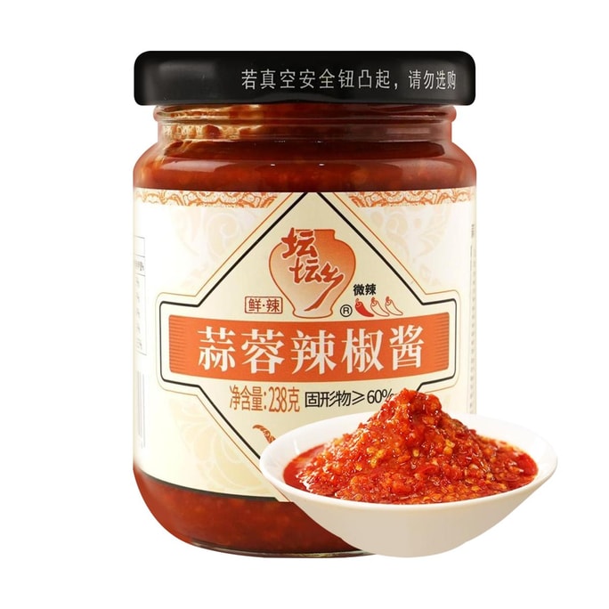 坛坛乡 蒜蓉辣椒酱 鲜辣风味 238g【拌面拌饭酱剁椒酱】【湖南特产】