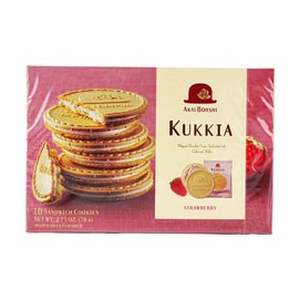 Kukkia Strawberry Sandwiched Cookie 10 Pieces 2.75 oz