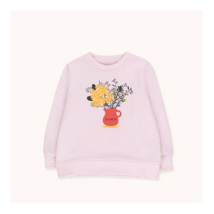 美国 MOM LOVES ME 小小棉花糖 儿童小花卫衣 浅粉黄色 123 8岁