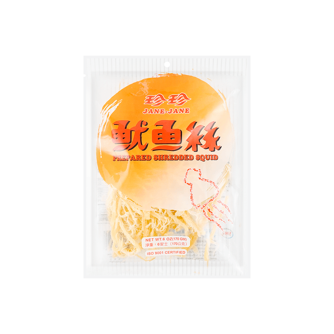 Dried Shredded Squid - Savory Seafood Snack, 6oz