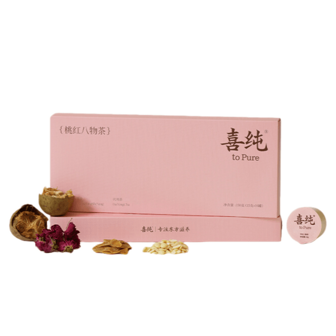 【中國直郵】 喜純 紅參玫瑰八物茶 專為女性補氣血 紅參紅棗玫瑰養生茶 150g