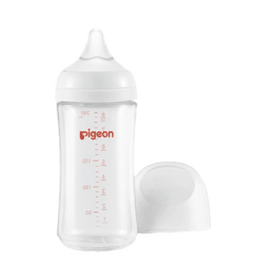 Glass Nursing Bottle Wide Neck | Easy To Clean | Heat-Resistant | 8.1 Oz Includes 1 M Nipples (3m+)